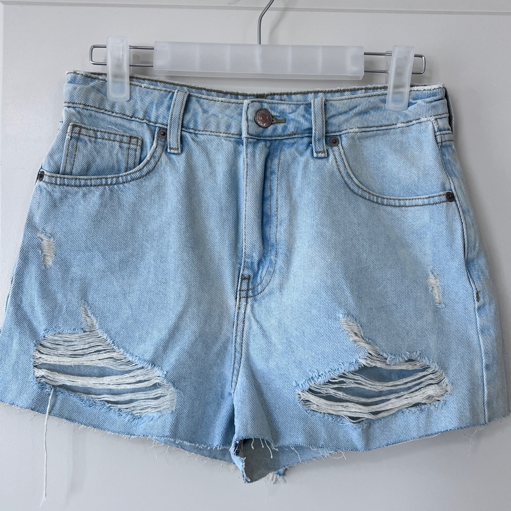 Forever 21 Blue Distressed Jean Shorts